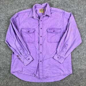 Kahala Long Sleeve Shirt Mens Large Purple Button Up Casual Distressed Cotton